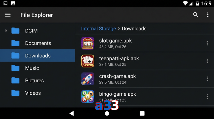 Main screen of A33 gameapk page for PK players
