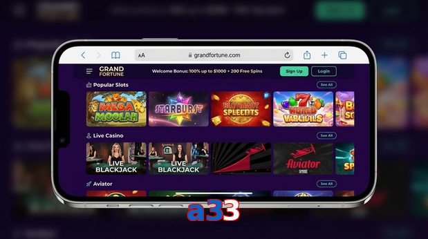 Main screen of A33 ios page for PK players